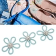 thumbnail image 4 of Shoe Brooch, Directly Attached Flower Shape Bottom Buckle Pin Cute Flower Brooch  For Clothing Matching For Daily Decoration White Mesh White Rhinestone,Pink Mesh Pink, 4 of 8