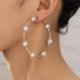 thumbnail image 5 of Un par de pendientes pendientes pendientes de perlas, pendientes grandes de 6 cm, 5 of 5