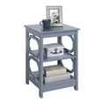 thumbnail image 4 of Convenience Concepts Omega Table d'Appoint Carrée, Fini Bois Gris, avec Étagères, 4 of 7