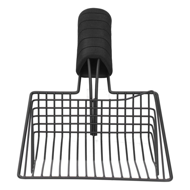 Pala para arena para gatos Jadeshay de metal reutilizable color Negro Tamaño grande
