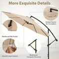 thumbnail image 6 of Costway  10 FT Patio Offset Umbrella w/8 Ribs Cross Base Tilt Beige, 6 of 10