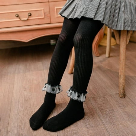 

Baby Girl Tights Infant Leggings Toddler Stocking Pants Solid WarmLeggings Lace Princess Cotton Socks