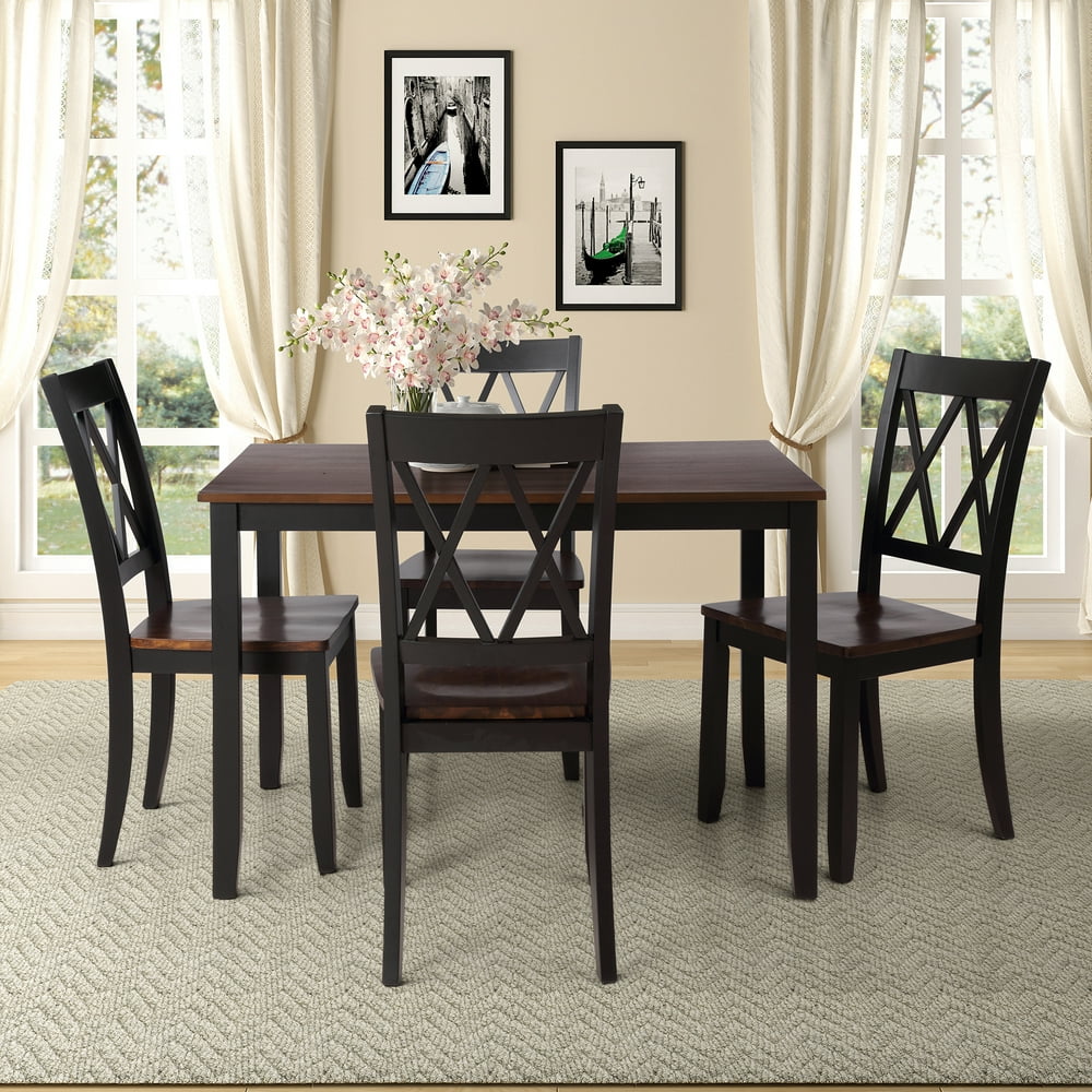 CLEARANCE! 5-Piece Modern Dining Table Sets, Solid Acacia Wood