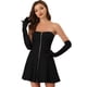 thumbnail image 1 of Mini vestido de Fiesta sin tirantes Allegra K Negro XL, 1 of 7