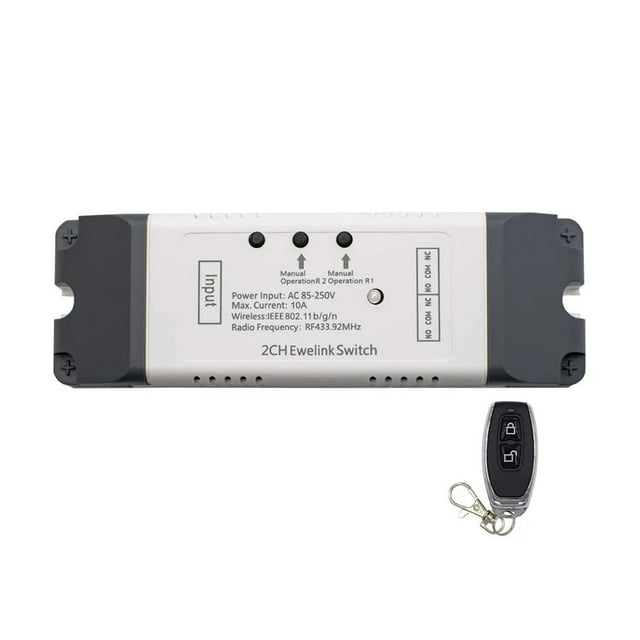 Commutateur Ouvreur Intelligent Application Télécommande pour Porte de Garage Portail Prise en Charge Alexa Echo Google Home EWelink Control + RF 433MHz, Facile à Installer