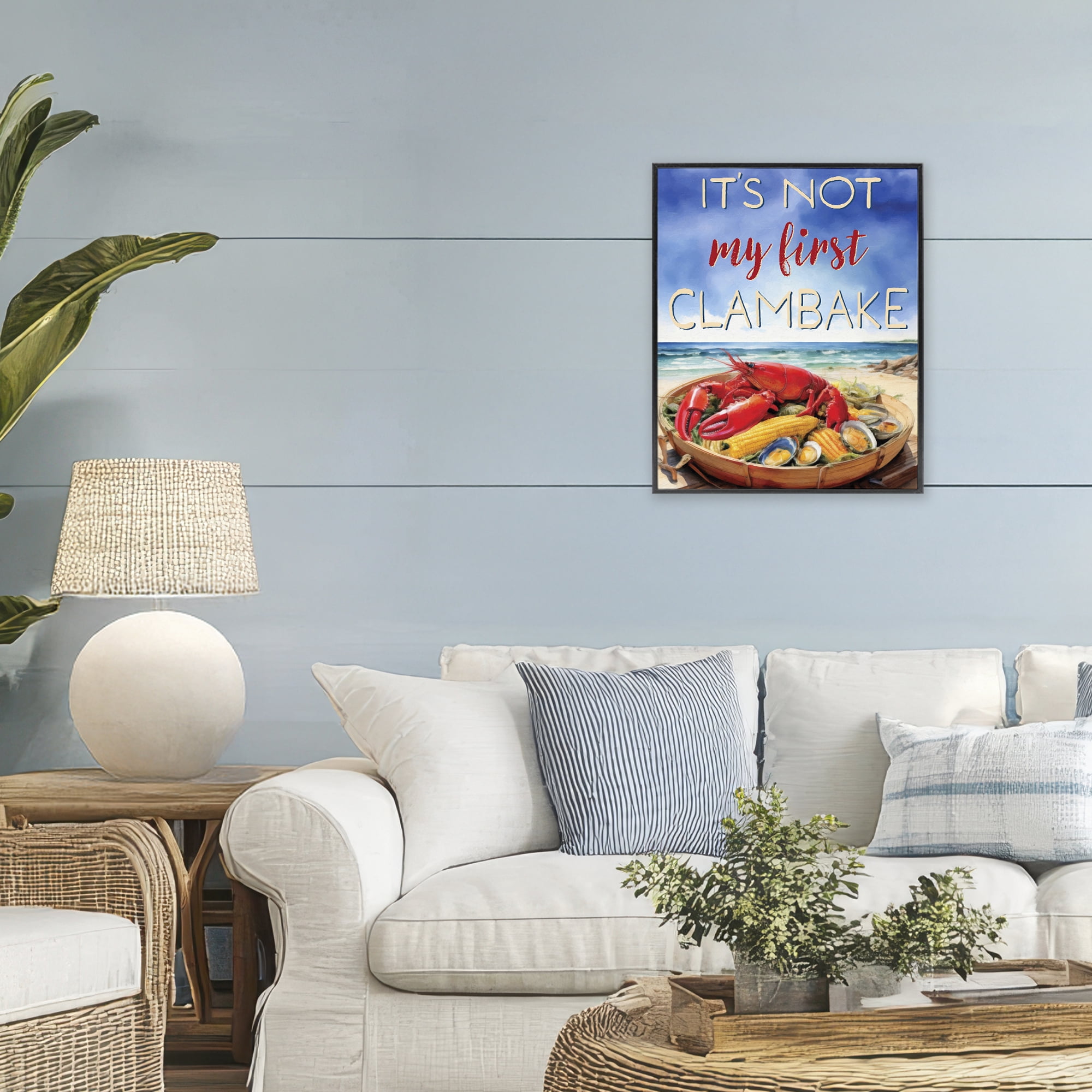 Stupell Industries Not My First Clambake Black Framed Giclee Art, design by Grotto Studios
