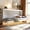White+Solid Wood+MDF+Twin, variant on HMYG Twin Side-Folding Bed with Printed Pattern, LED Under-Bed Lighting and USB Outlet, White