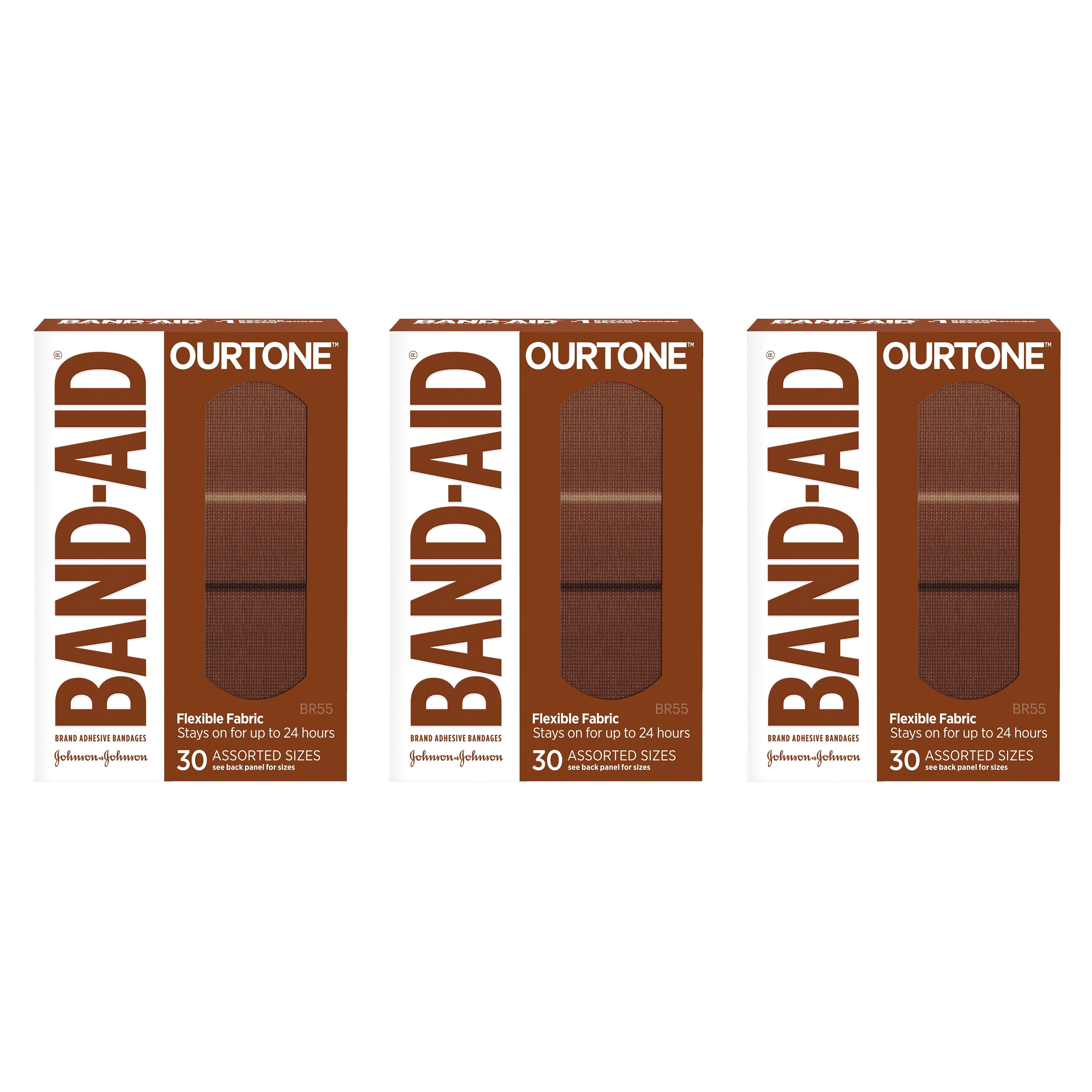Band-Aid Brand OurTone Adhesive Bandages, BR55, 3 x 30 ct