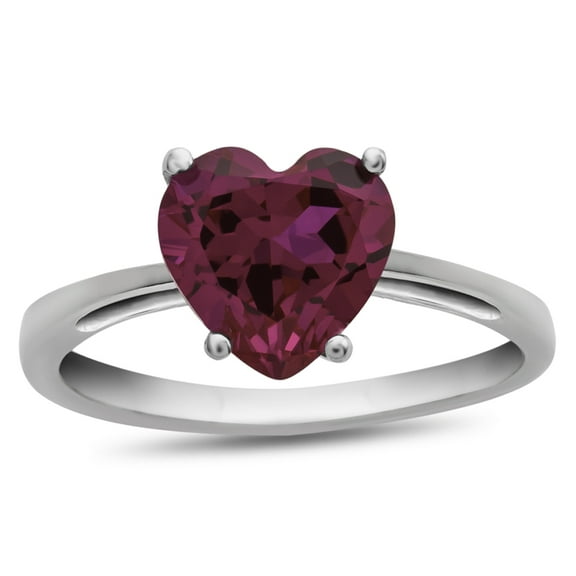 FJC Finejewelers 10k White Gold 7mm Solitaire Heart Shaped Created Ruby Ring