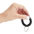 thumbnail image 6 of 100 Pack Spiral Coil Wrist Keychains, Stretchy Wristband Bracelet Key Rings (Black), 6 of 10