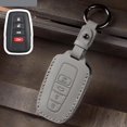 thumbnail image 3 of Key Fob Cover Compatible with Toyota Camry RAV4 Highlander Hatchback Corolla Avalon C-HR Prado Prius GT86 4Runner 2019-2024 3 Button Keychain Case Holder Protector,4 Buttons Gray, 3 of 8