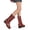 Brown, variant on Mostsola Women's Mid Calf Boots Pull on Riding Boots Trendy Buckle Strap Fall Motorcycle Boots