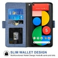 thumbnail image 2 of Compatible avec Google Pixel 5 Étui Portefeuille en Cuir à Rabat Porte-Cartes Support Accessoires pour Cellulaire Porte-Monnaie Fente pour Pièce d'Identité de Crédit Étuis de Téléphone pour Pixel1 Femmes Hommes Bleu, 2 of 5