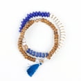 thumbnail image 2 of Elsie & Zoey Paloma Ocean Mango Wood Layered Tassled Stretch Bracelet for Women, 2 of 3