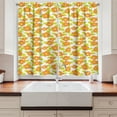 thumbnail image 2 of Ambesonne Orange Kitchen Curtains, Girls Doodle Floral, 55"x45", Apple Green Orange, 2 of 3