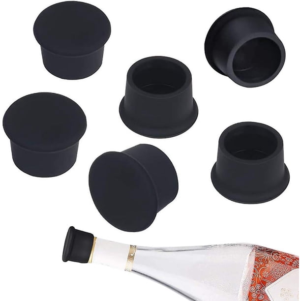Tapón de vino 6 piezas - Tapón de silicona reutilizable, Tapones de champán para botellas de cerveza, Tapones de vacío para vino Botella de vino espumoso para vino espumoso Mantener fresco