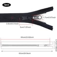 thumbnail image 5 of 3Pcs #10 Black Resin Zipper 23.6x0.3 inch Two Way Separating Jacket Zipper for Sewing Coat, 5 of 9