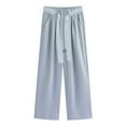 thumbnail image 5 of EDFBUYKRS Female Women Pants Casual Sweatpants Women Petite Short Set Women's Casual Pants Lace Trim Straight Leg Pants Comfortable Breathable Summer Fall Travel Outdoor Everyday Wear S, 5 of 5