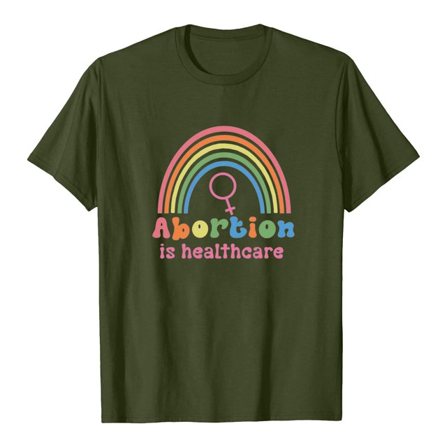 Chemises "Abortion is Healthcare" pour Femmes Été Col Rond Imprimé Lettre Blouse Basique Décontractée Manches Courtes Tunique Tops