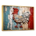 thumbnail image 2 of Designart "Wooden Rustic Rooster Peck I" Animals Framed Wall Art - Modern Farmhouse Red Chicken Bedroom Framed Canvas Wall Art, 2 of 6
