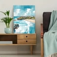 thumbnail image 5 of Coastal Town Beach Ocean Canvas Painting，Suitable for Living Room， Bedroom， Bathroom， Office， and Hotel Decoration., 5 of 8