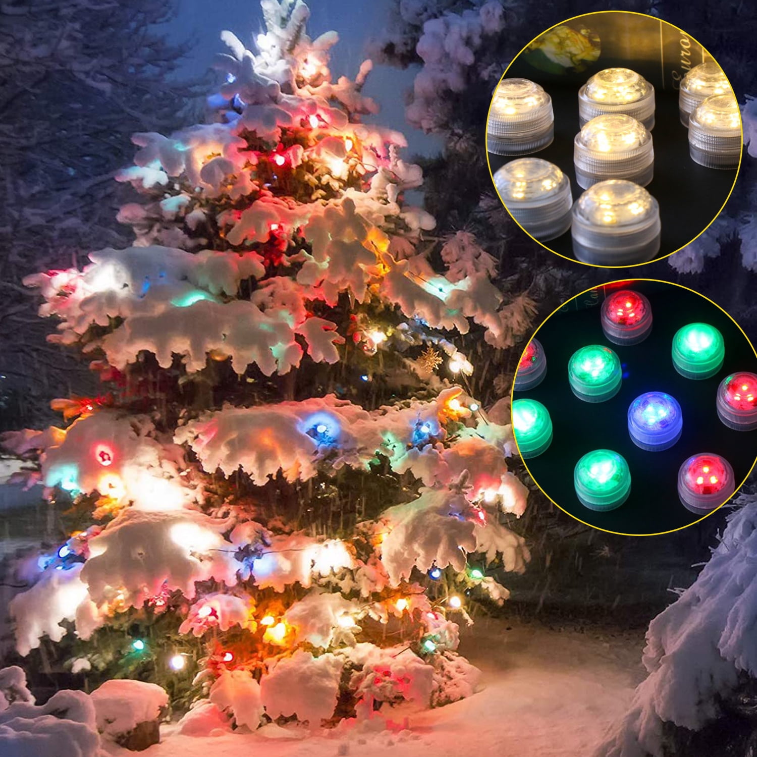 Tianherq 8 Pack 13 Colors Changing Submersible LED Lights with Remote, 3LEDs Pool Lights with Magnets Suction Cups for Ponds