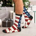 thumbnail image 7 of Xecao Vintage American Flag Print Crew Socks for Men and Women, Men's Soft Moisture-wicking Sock, 7 of 7