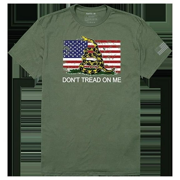 Flag 2 with Gadsden Tactical Graphic T-shirt, Olive - Large