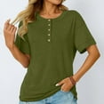 thumbnail image 6 of Women's Short Sleeve T-shirt Women'S Fashionable And Casual Solid Color V Neck Short Sleeved T Shirt,Green Women's Short sleeve T-shirt XXL, 6 of 6