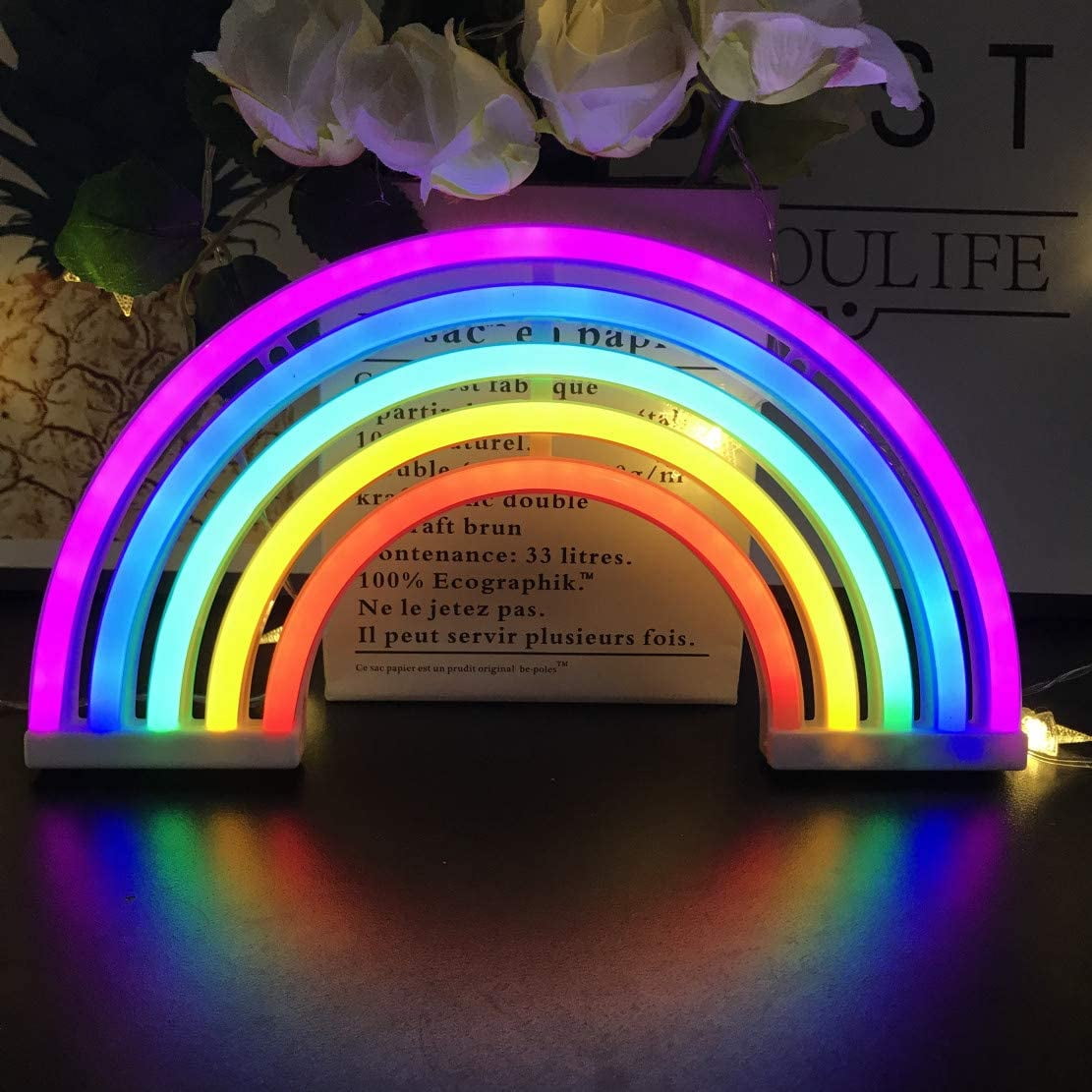 Chambre Led Decor Led Neon Light Wall Art Sign Rainbow Hanging Night Lamp  Home Party Holiday Decor Noël Cadeau