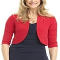 thumbnail image 1 of Boléro Châle Cardigan pour Femmes Manches 3/4 Veste Courte Courte en Tricot pour Robe S-TTG, 1 of 6