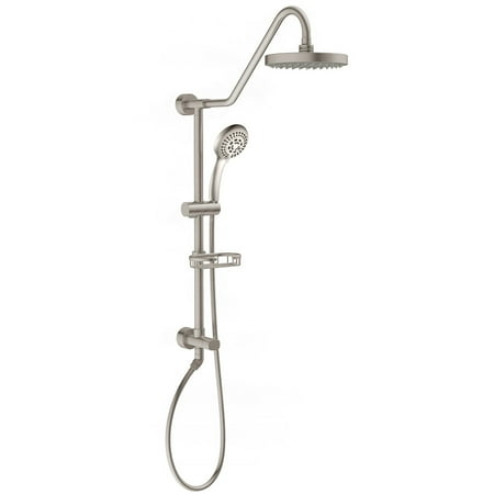 PULSE ShowerSpas Kauai III Shower System with Rainfall Head and Handheld Shower - Brushed Nickel - 1.8Gpm