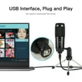 thumbnail image 2 of Amdohai USB Condenser Microphone Professional Computer PC Cardioid Metal Mic Kit with Volume Control Knob Tripod, 2 of 8