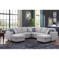 thumbnail image 2 of Fabric Reversible Sectional Modern Sofa With Two Ottoman-Light Gray, 2 of 12