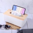 thumbnail image 2 of CHAO Caja de pañuelos Caja de pañuelos rectangular Práctico dispensador de pañuelos cosméticos para el hogar, oficina, coche, baño, cubierta y soporte de madera, estilo nórdico simple, 2 of 5
