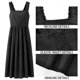 thumbnail image 3 of Vestido largo de verano para mujer, informal, bohemio, sin mangas, con tirantes finos, fruncido, con capas, largo, para playa, con cintura alta, holgado, con capas, corte A, midi, 3 of 6