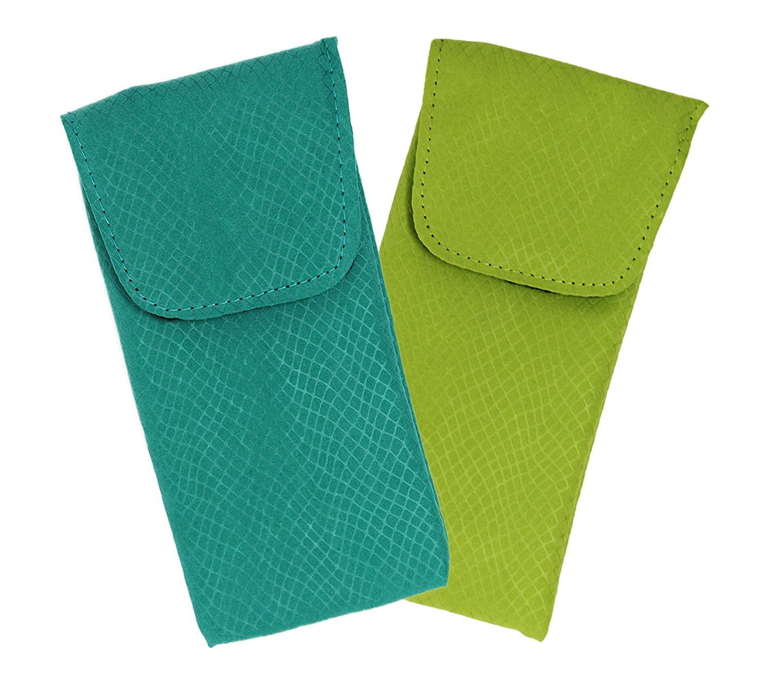 2 Pack Fabric Eyeglass Case Top Closure, Slip In Eyeglass Case Soft