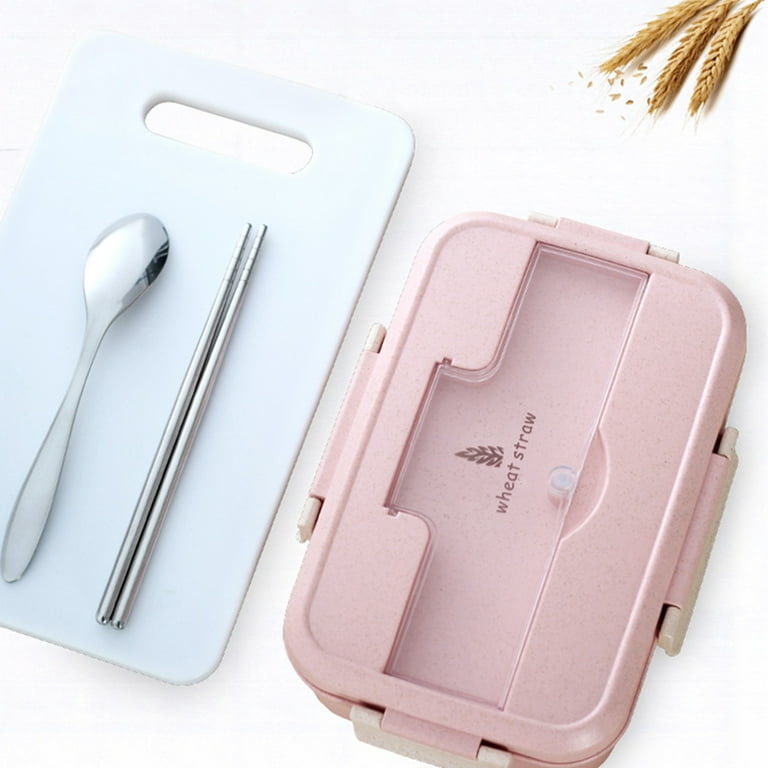 Lunch Box for Kids School Adults Office Wheat Straw Cute Microwave