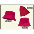 thumbnail image 3 of Bucket Hat For Men Women - Cotton Packable Fishing Cap, Hot Pink S/M, 3 of 3