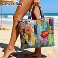 thumbnail image 4 of 3D Digital Printing Handbag With Personalized Floral Design Cotton Bag Quilted Tote Bag for Women Polyester Tote Purse Holiday Tote Bag Work Handbag Lightweight Large Capacity Foldable for Travel, 4 of 5