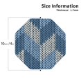 thumbnail image 3 of Disketp Cozy Knitted Blue Chevron Funny Coasters,6 Pcs Leather Coasters with Holder, Perfect Housewarming Hostess Gifts,Protect Furniture from Water Marks Scratch and Damage,Octagon, 3 of 7