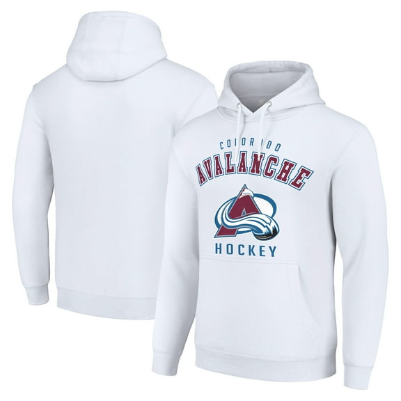 Men's Starter White Colorado Avalanche Logo Pullover Hoodie
