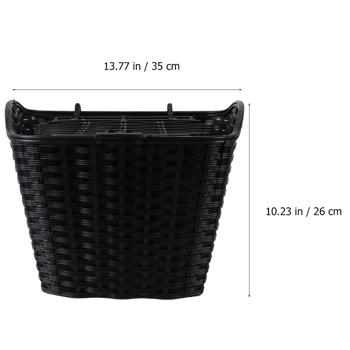 Tineasur Large Capacity Front Handlebar Bike Basket, Black Plastic, Spacious Design for Easy Storage, 1 Piece