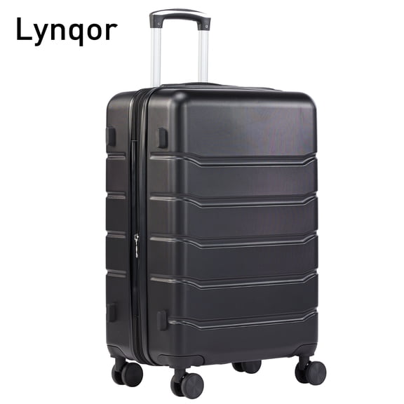 Lynqor 28 inch Durable Hard Shell Luggage Lightweight, Expandable & TSA Approved, Black