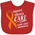 thumbnail image 3 of Inktastic Support Educate Care Limb Loss Awareness Orange Ribbon Boys or Girls Baby Bib, 3 of 4