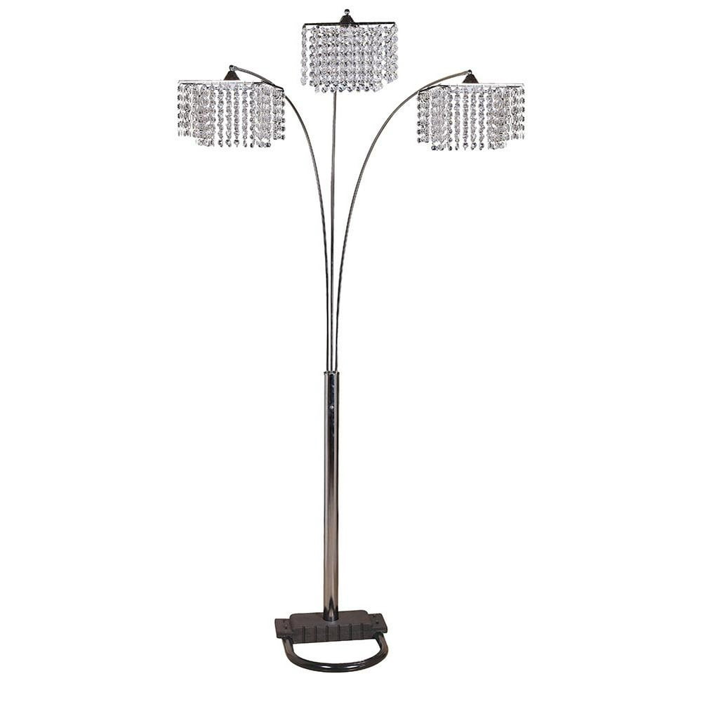 ACME luxury chrome-plated crystal arched floor lamp 3 lights - Walmart