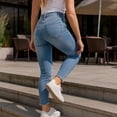 thumbnail image 3 of Pantalon para Dama, Jeans de Mezclilla Azul Skinny, Tecnología Push Up, Tela Premium Talla 12 Deshilado Gaon, 3 of 5