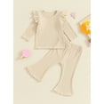 thumbnail image 2 of Suealasg Toddler Baby Girl Clothes Kids Girl Outfit Long Sleeve Crew Neck T-shirt +Pants 1T 2T 3T 4T 5T Little Girls Fall Winter Outfit, 2 of 7
