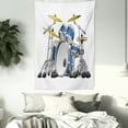 thumbnail image 3 of Drums Tapestry, Professional Percussion Instrument Rock Themed Musical Activities, Wall Hanging for Bedroom Living Room Dorm Decor, 60W X 80L Inches, Grey Blue Mustard and White, by Ambesonne, 3 of 5