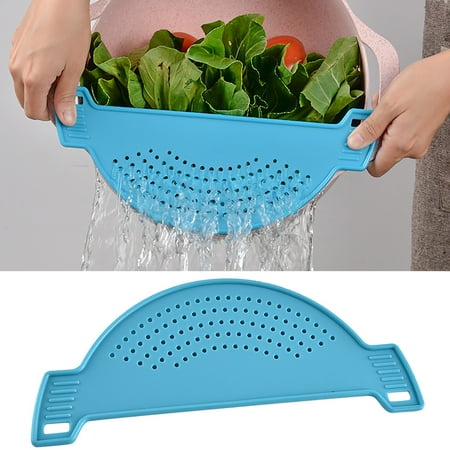 

Hair Stopper For Bathtub Drain Plastic Drainer Strainers Pot Funnel Half Moon Shape Food Filter Board Sieve Draining With Handle Heat Fit For Pasta Vegetable Fruit Colander Kitchen Gadgets